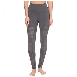 Alo High-Waist Moto Legging - charcoal heather gray